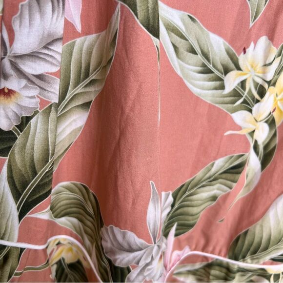 Floral Midi Dress in Peach and Green - Picture 6 of 9